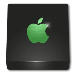 Disc Black Green Icon 256x256 png